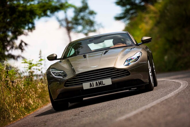 2017 Aston Martin DB11 front end in motion 03 2